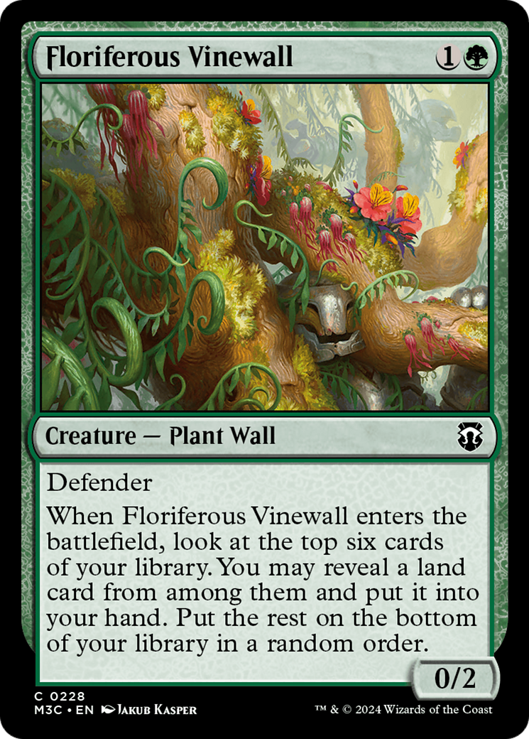 Floriferous Vinewall [Modern Horizons 3 Commander] - The Mythic Store | 24h Order Processing