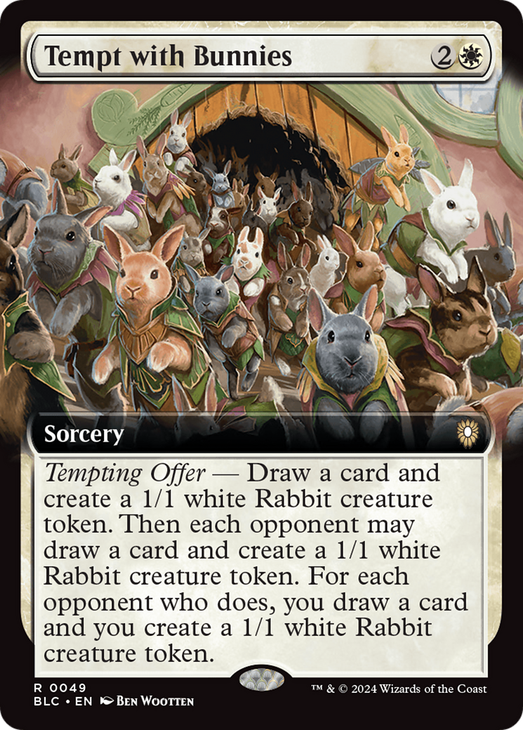 Tempt with Bunnies (Extended Art) [Bloomburrow Commander] - The Mythic Store | 24h Order Processing