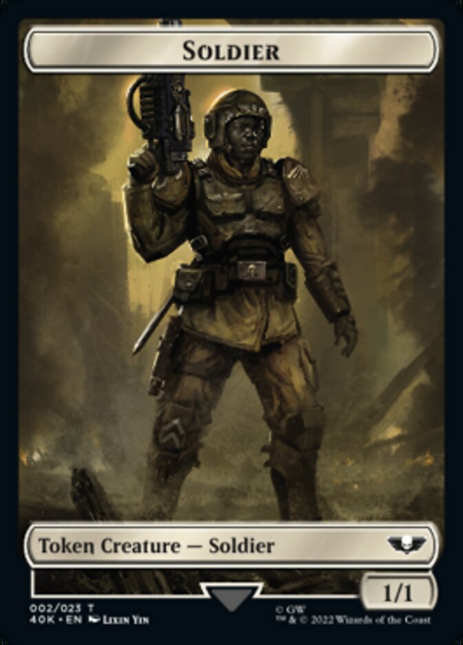 Soldier (002) // Space Marine Devastator Double-Sided Token (Surge Foil) [Warhammer 40,000 Tokens] - The Mythic Store | 24h Order Processing