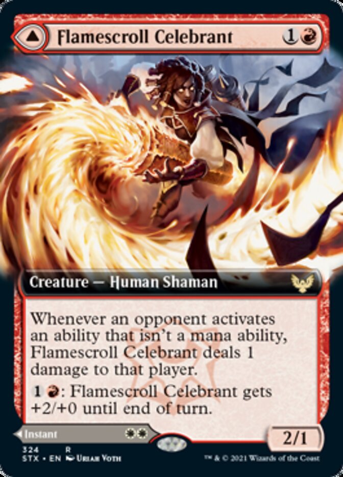 Flamescroll Celebrant // Revel in Silence (Extended Art) [Strixhaven: School of Mages] - The Mythic Store | 24h Order Processing