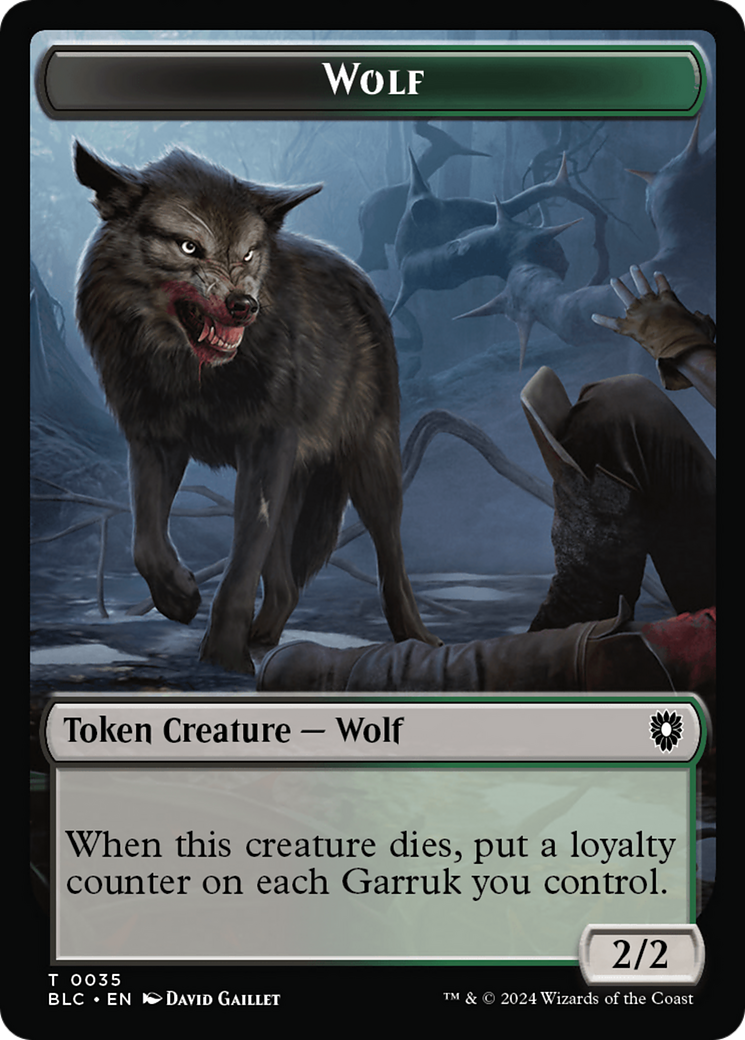 Human Soldier // Wolf (035) Double-Sided Token [Bloomburrow Commander Tokens] - The Mythic Store | 24h Order Processing