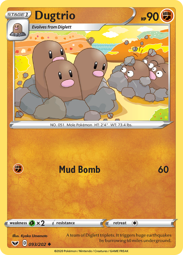 Dugtrio (093/202) [Sword & Shield: Base Set] - The Mythic Store | 24h Order Processing