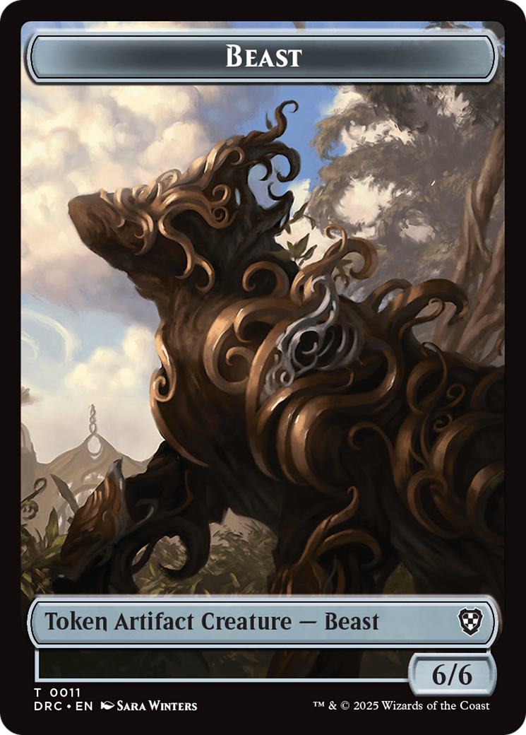 Construct // Beast (0011) Double-Sided Token [Aetherdrift Commander Tokens] - The Mythic Store | 24h Order Processing