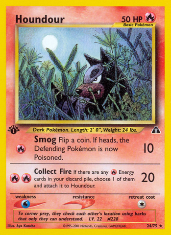 Houndour (24/75) [Neo Discovery 1st Edition] - The Mythic Store | 24h Order Processing