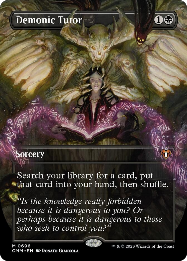 Demonic Tutor (Borderless Alternate Art) [Commander Masters] - The Mythic Store | 24h Order Processing