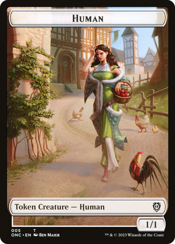 Human // Spirit Double-Sided Token [Phyrexia: All Will Be One Commander Tokens] - The Mythic Store | 24h Order Processing