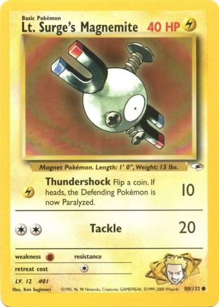 Lt. Surge's Magnemite (80/132) [Gym Heroes Unlimited] - The Mythic Store | 24h Order Processing