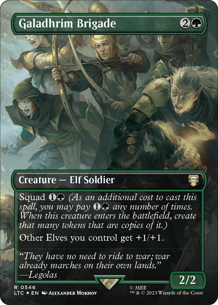 Galadhrim Brigade (Borderless) (Surge Foil) [The Lord of the Rings: Tales of Middle-Earth Commander] - The Mythic Store | 24h Order Processing