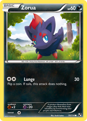 Zorua (70/114) [Black & White: Base Set] - The Mythic Store | 24h Order Processing