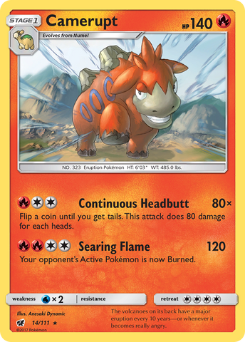 Camerupt (14/111) [Sun & Moon: Crimson Invasion] - The Mythic Store | 24h Order Processing