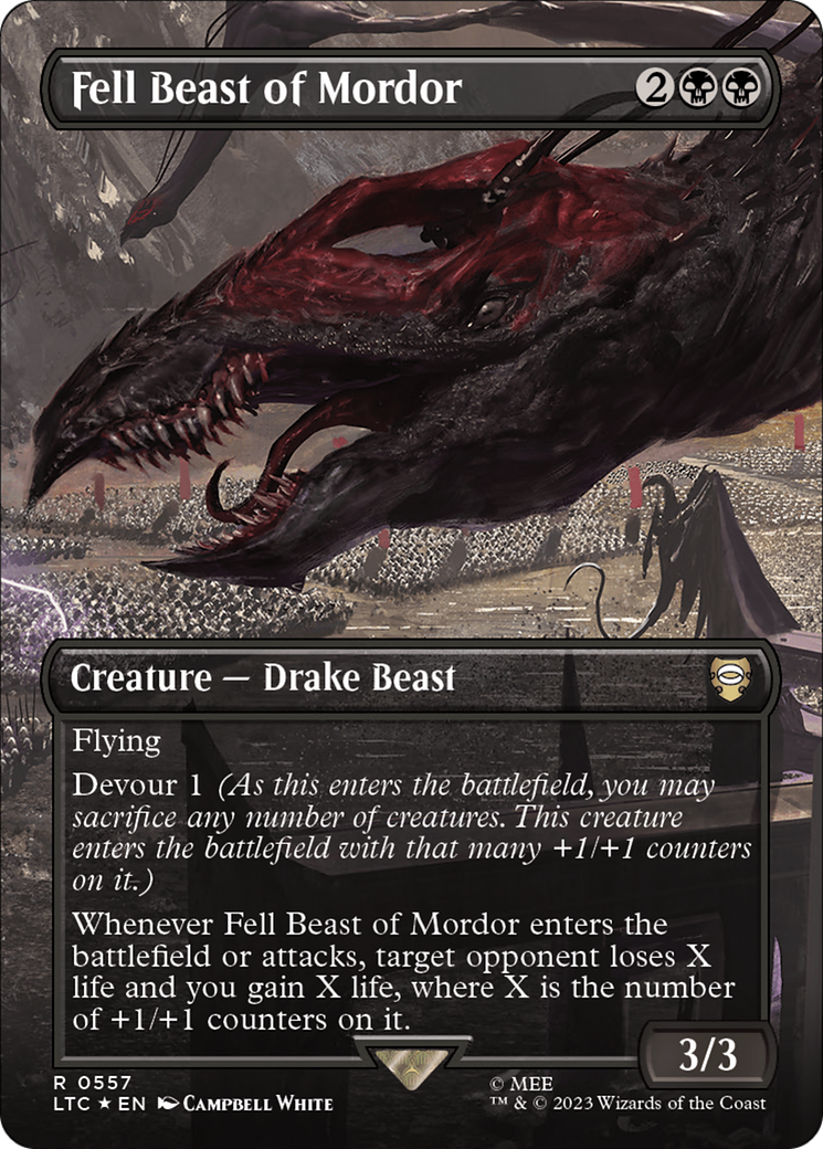 Fell Beast of Mordor (Borderless) (Surge Foil) [The Lord of the Rings: Tales of Middle-Earth Commander] - The Mythic Store | 24h Order Processing