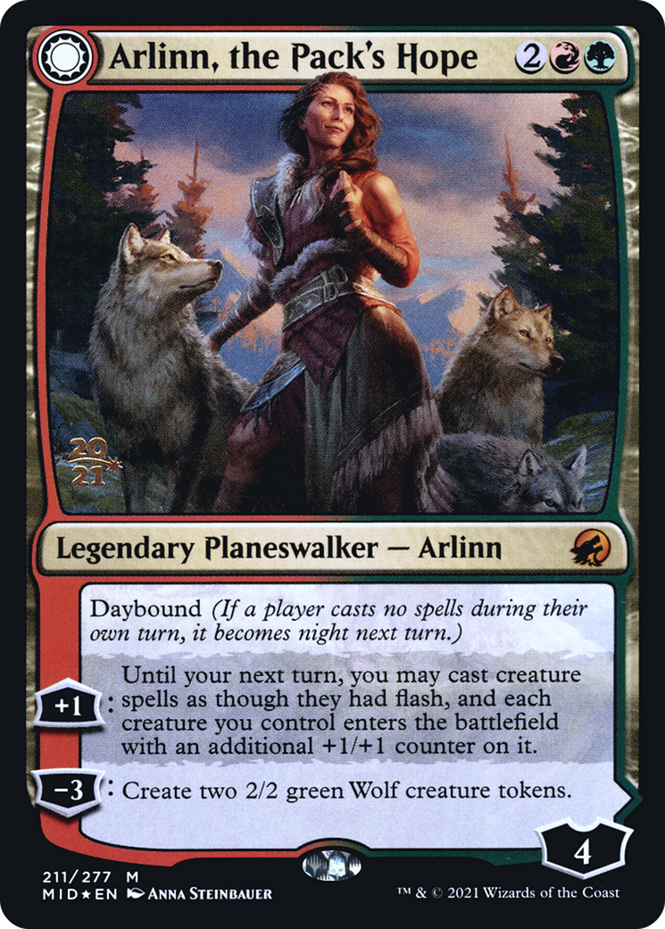Arlinn, the Pack's Hope // Arlinn, the Moon's Fury [Innistrad: Midnight Hunt Prerelease Promos] - The Mythic Store | 24h Order Processing