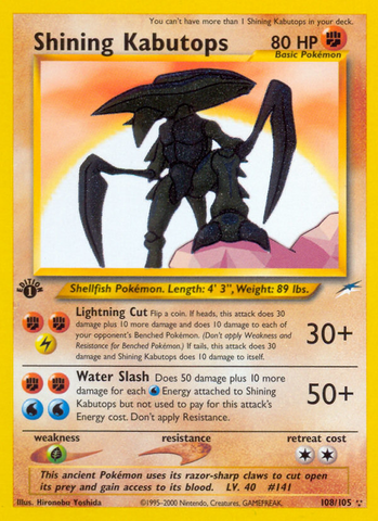 Shining Kabutops (108/105) [Neo Destiny 1st Edition] - The Mythic Store | 24h Order Processing