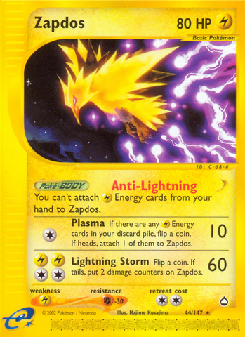Zapdos (44/147) [Aquapolis] - The Mythic Store | 24h Order Processing