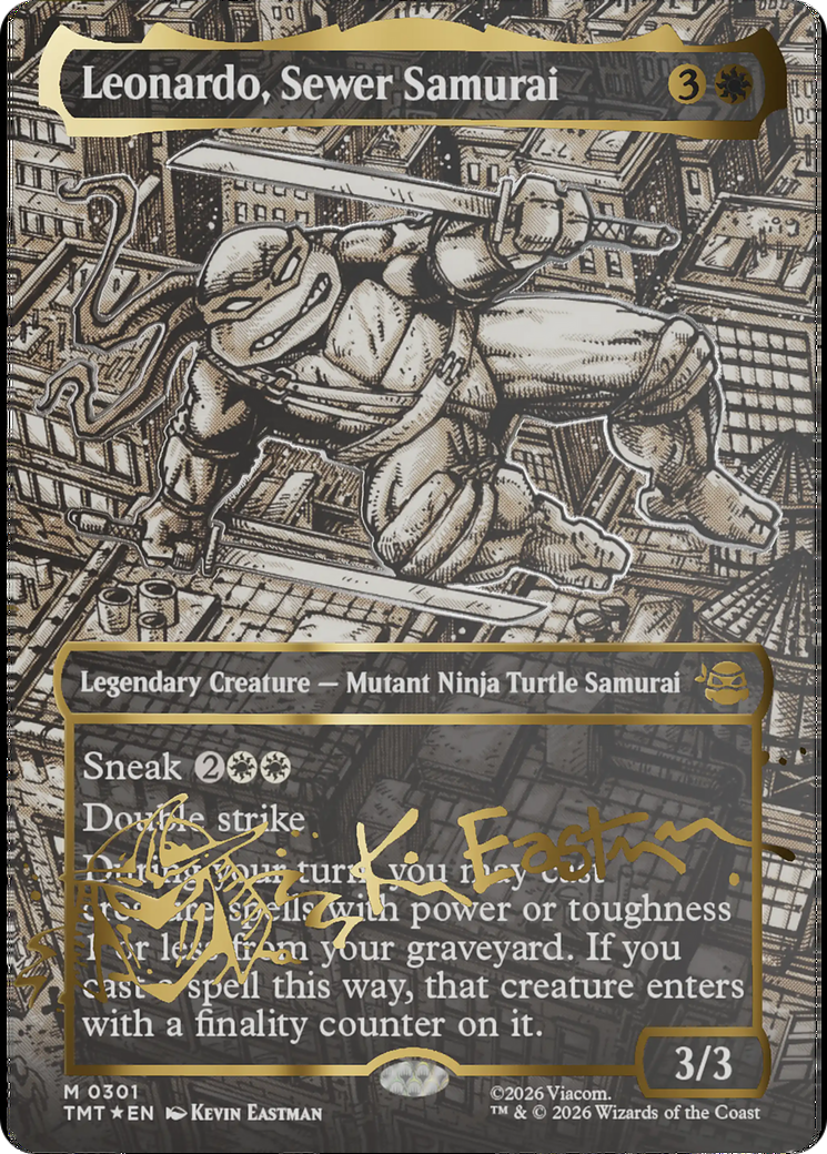 Leonardo, Sewer Samurai (Borderless) (Gold-Stamped Signature) [Teenage Mutant Ninja Turtles] - The Mythic Store | 24h Order Processing