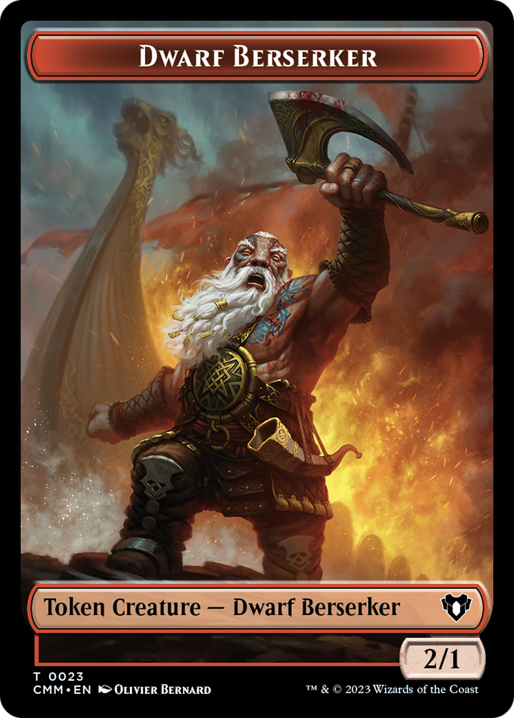 Elemental (0024) // Dwarf Berserker Double-Sided Token [Commander Masters Tokens] - The Mythic Store | 24h Order Processing