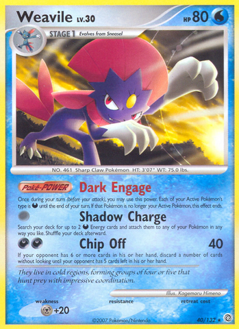 Weavile (40/132) [Diamond & Pearl: Secret Wonders] - The Mythic Store | 24h Order Processing
