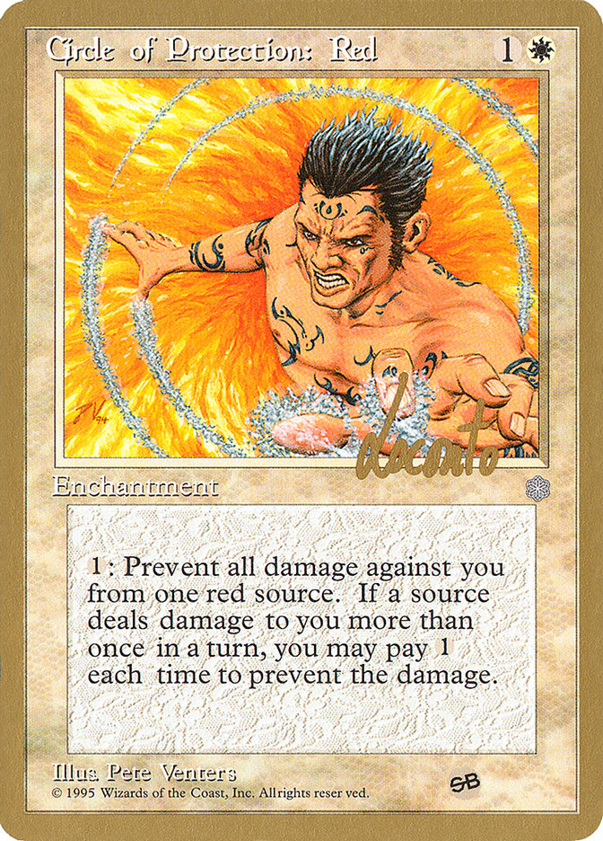Circle of Protection: Red (Michael Loconto) (SB) (ICE) [Pro Tour Collector Set] - The Mythic Store | 24h Order Processing