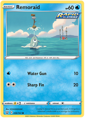 Remoraid (036/163) [Sword & Shield: Battle Styles] - The Mythic Store | 24h Order Processing