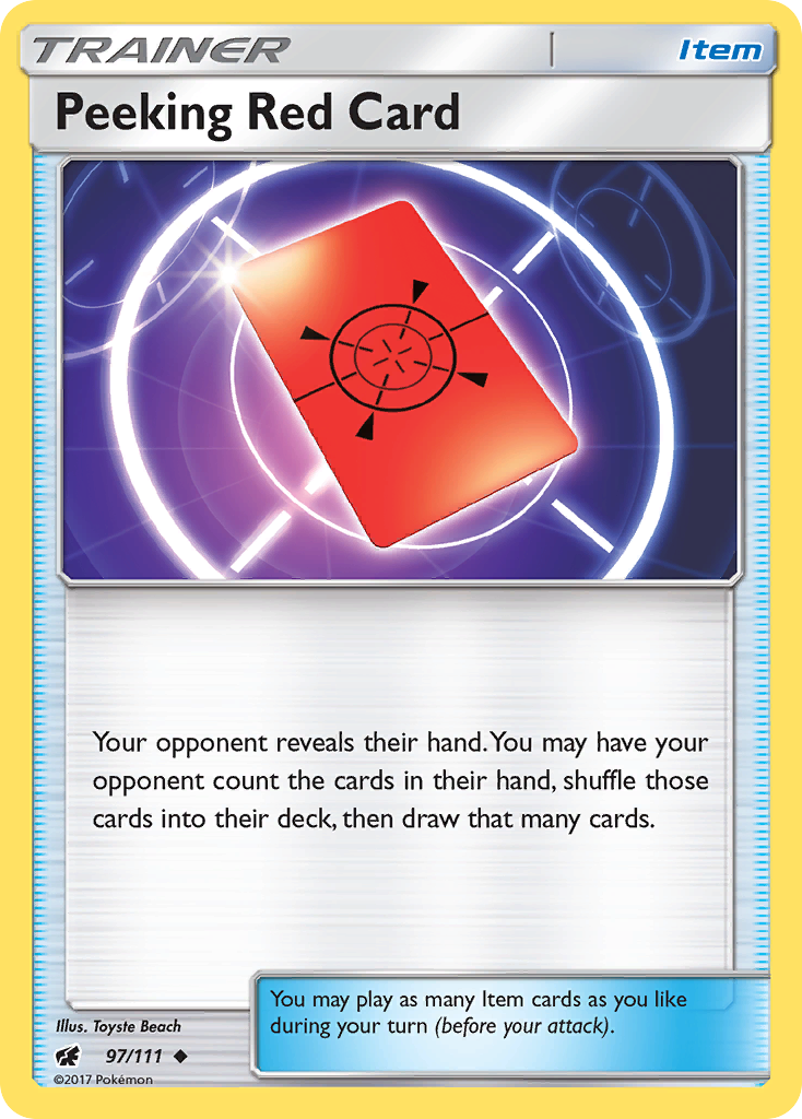 Peeking Red Card (97/111) [Sun & Moon: Crimson Invasion] - The Mythic Store | 24h Order Processing