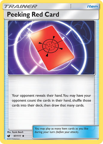 Peeking Red Card (97/111) [Sun & Moon: Crimson Invasion] - The Mythic Store | 24h Order Processing