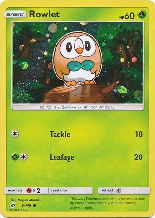 Rowlet (9/149) (Cosmos Holo) [Sun & Moon: Base Set] - The Mythic Store | 24h Order Processing