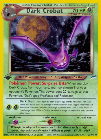 Dark Crobat (2/105) [Neo Destiny 1st Edition] - The Mythic Store | 24h Order Processing