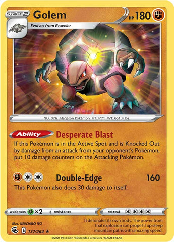 Golem (137/264) [Sword & Shield: Fusion Strike] - The Mythic Store | 24h Order Processing