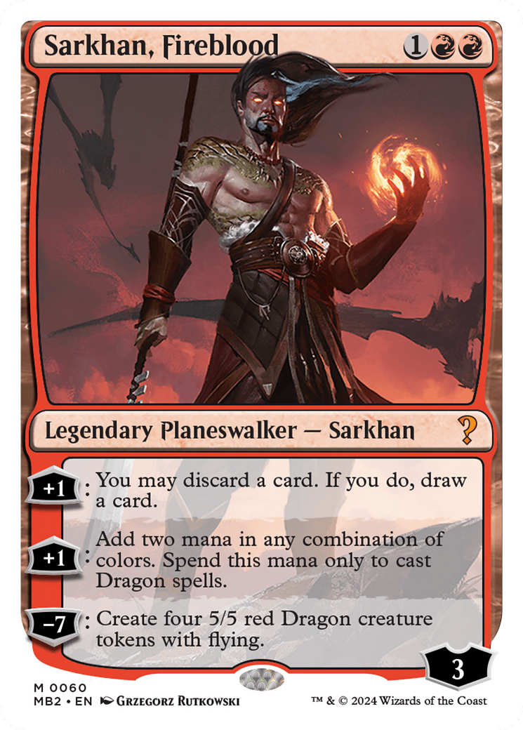 Sarkhan, Fireblood (White Border) [Mystery Booster 2] - The Mythic Store | 24h Order Processing