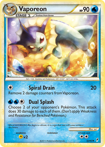 Vaporeon (52/95) [HeartGold & SoulSilver: Call of Legends] - The Mythic Store | 24h Order Processing