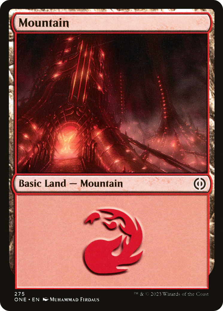 Mountain (275) [Phyrexia: All Will Be One] - The Mythic Store | 24h Order Processing