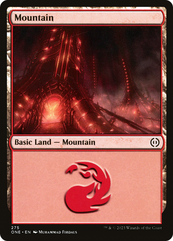 Mountain (275) [Phyrexia: All Will Be One] - The Mythic Store | 24h Order Processing