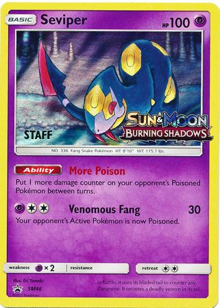 Seviper (SM46) (Staff Prerelease Promo) [Sun & Moon: Black Star Promos] - The Mythic Store | 24h Order Processing