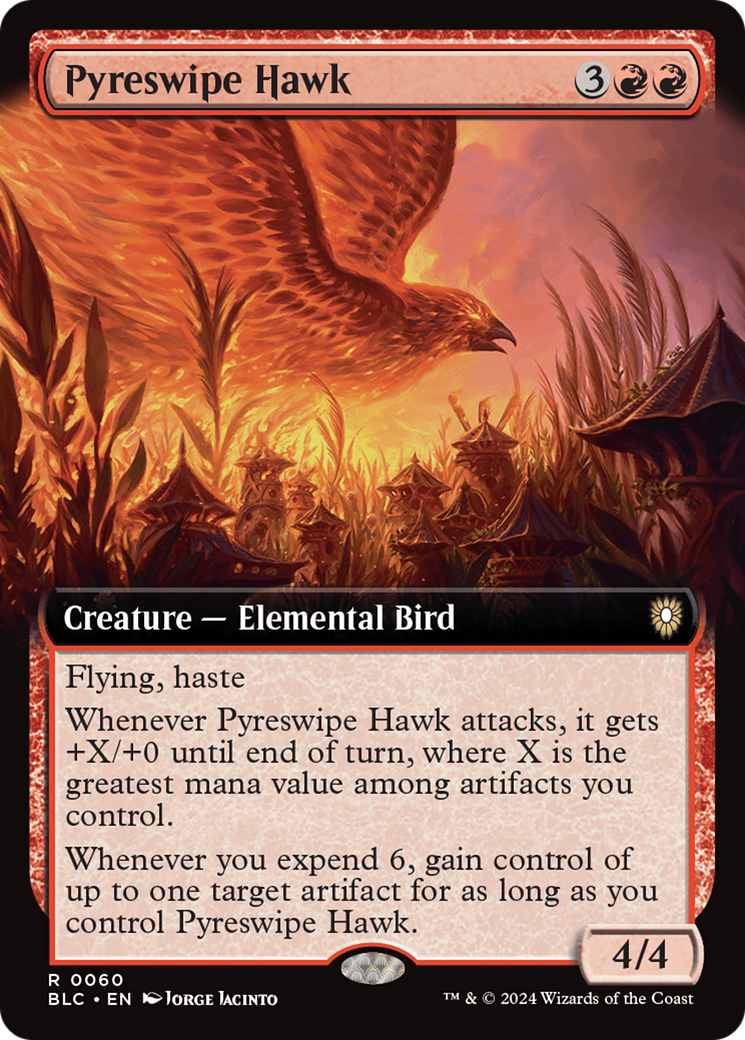 Pyreswipe Hawk (Extended Art) [Bloomburrow Commander] - The Mythic Store | 24h Order Processing