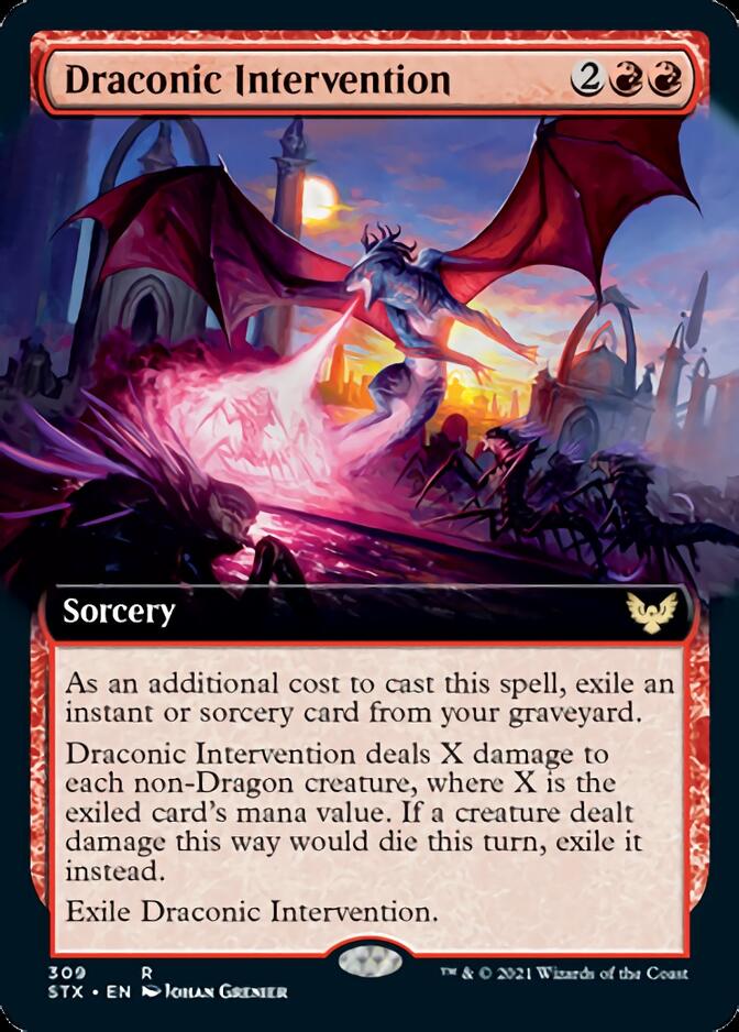 Draconic Intervention (Extended Art) [Strixhaven: School of Mages] - The Mythic Store | 24h Order Processing