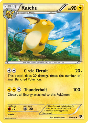 Raichu (43/146) (Battle Arena Deck Exclusive) (Theme Deck Exclusive) [XY: Base Set] - The Mythic Store | 24h Order Processing