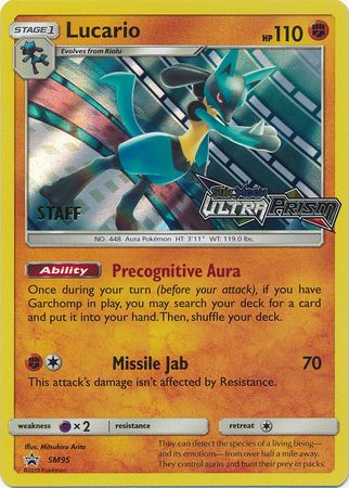 Lucario (SM95) (Staff Prerelease Promo) [Sun & Moon: Black Star Promos] - The Mythic Store | 24h Order Processing