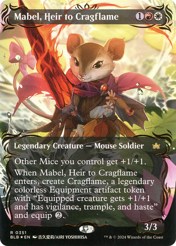 Mabel, Heir to Cragflame (Borderless) (Raised Foil) [Bloomburrow] - The Mythic Store | 24h Order Processing