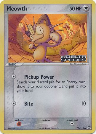 Meowth (77/113) (Stamped) [EX: Delta Species] - The Mythic Store | 24h Order Processing