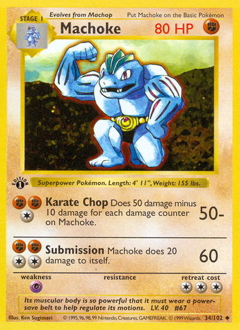 Machoke (34/102) (Shadowless) [Base Set 1st Edition] - The Mythic Store | 24h Order Processing