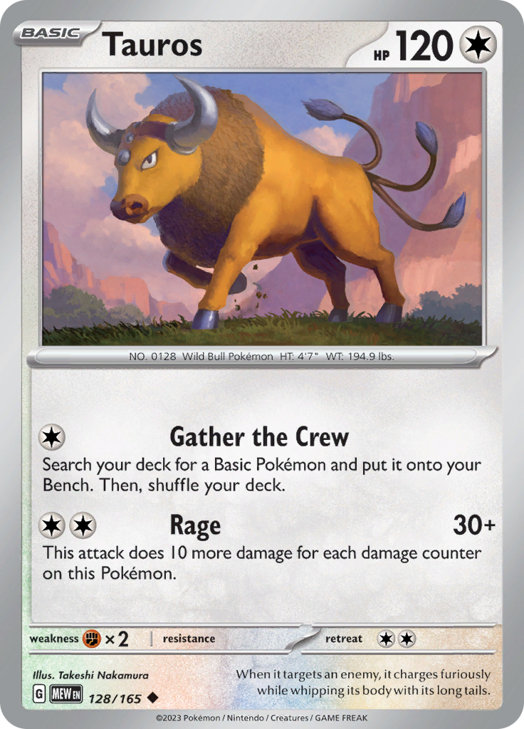 Tauros (128/165) [Scarlet & Violet 151] - The Mythic Store | 24h Order Processing