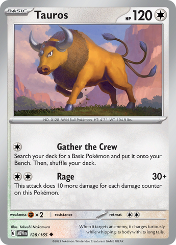 Tauros (128/165) [Scarlet & Violet 151] - The Mythic Store | 24h Order Processing