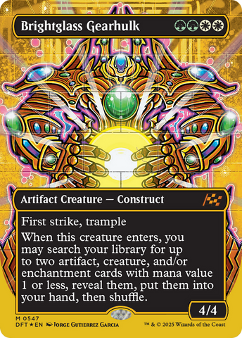 Brightglass Gearhulk (Borderless) (First-Place Foil) [Aetherdrift] - The Mythic Store | 24h Order Processing