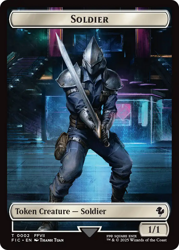 Soldier // Rebel Double-Sided Token (Surge Foil) [FINAL FANTASY Commander Tokens] - The Mythic Store | 24h Order Processing