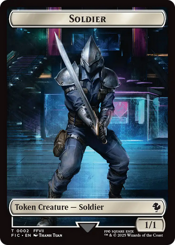 Soldier // Rebel Double-Sided Token (Surge Foil) [FINAL FANTASY Commander Tokens] - The Mythic Store | 24h Order Processing
