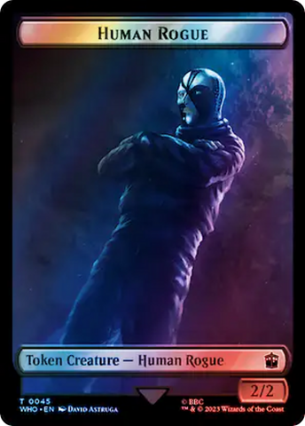 Human Rogue // Dinosaur Double-Sided Token (Surge Foil) [Doctor Who Tokens] - The Mythic Store | 24h Order Processing