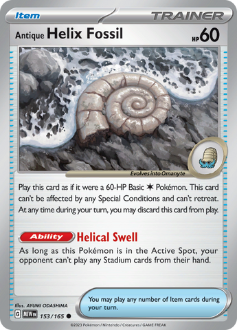 Antique Helix Fossil (153/165) [Scarlet & Violet 151] - The Mythic Store | 24h Order Processing