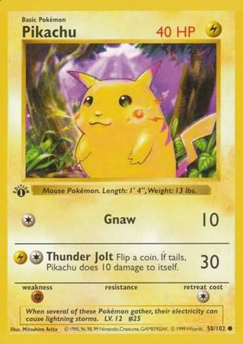 Pikachu (58/102) (Red Cheeks Misprint) [Base Set 1st Edition] - The Mythic Store | 24h Order Processing