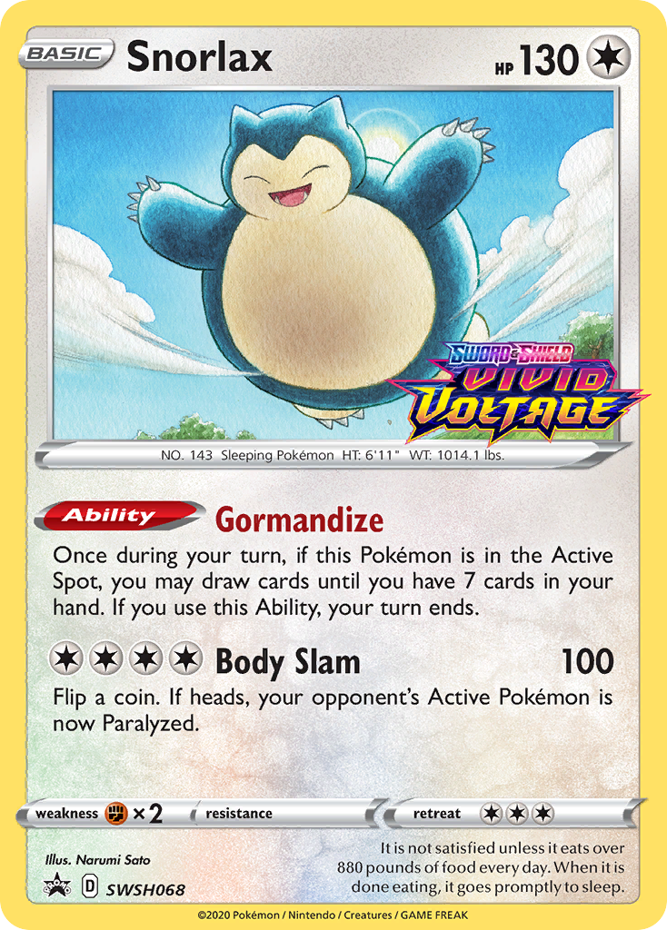 Snorlax (SWSH068) (Prerelease Promo) [Sword & Shield: Black Star Promos] - The Mythic Store | 24h Order Processing