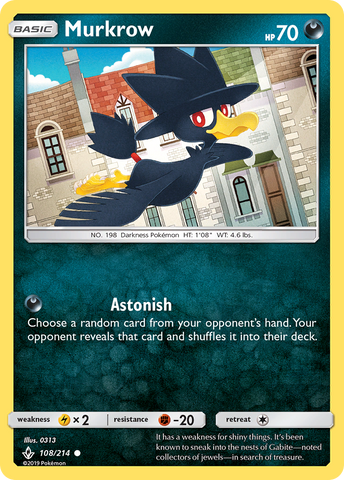 Murkrow (108/214) [Sun & Moon: Unbroken Bonds] - The Mythic Store | 24h Order Processing